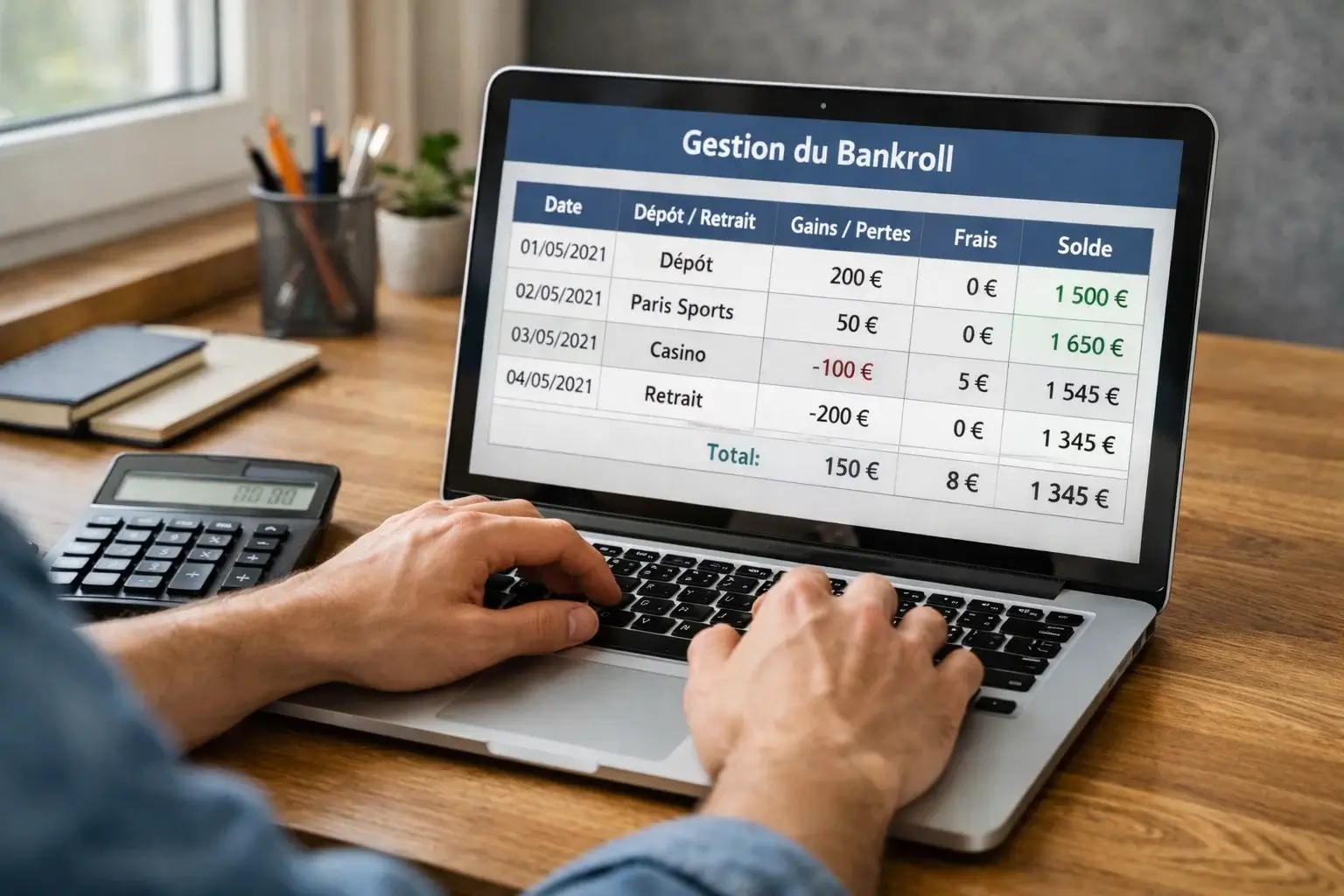 Personne organisant son budget sur feuille de calcul